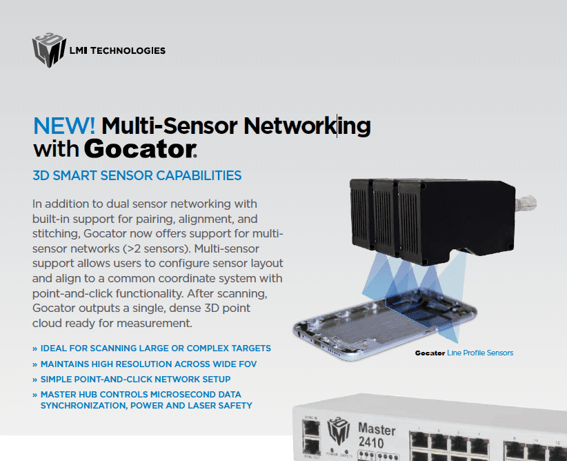 Gocator 多传感器组网参数表 Lmi Technologies