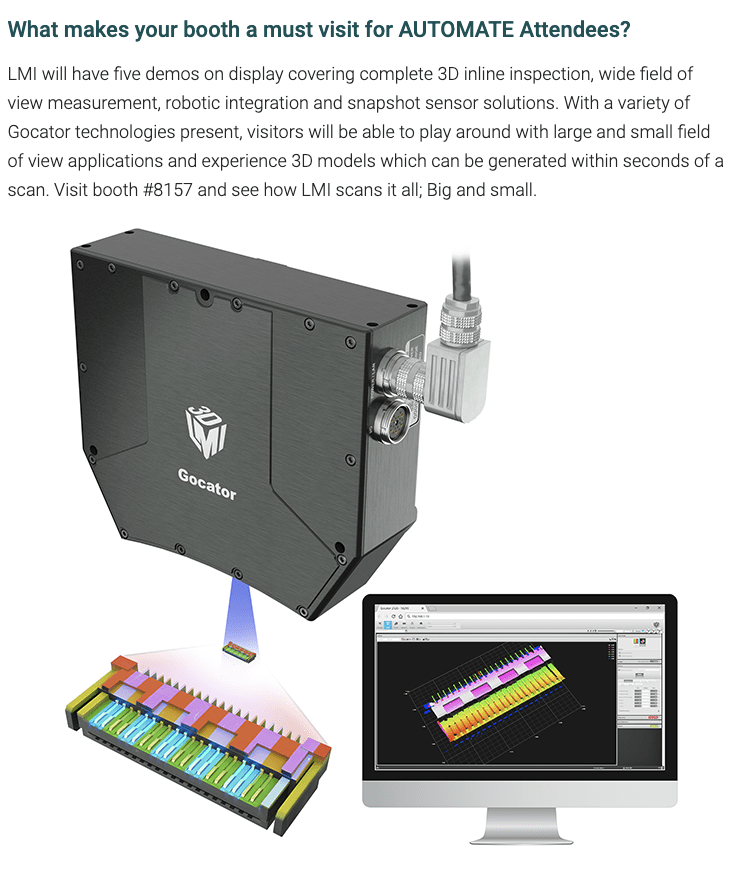 Talking Automate 2019 with LMI Technologies | RoboticsTomorrow