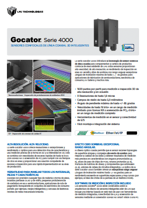 Gocator Serie 4000 SENSORES CONFOCALES DE LÍNEA COAXIAL 3D INTELIGENTES